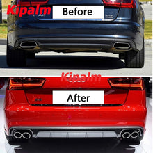 Load image into Gallery viewer, 1 Pair Black 304 Stainless Steel Quad Muffler End Tips Exhaust Pipe for Audi A6 A7 Modified to RS6 RS7