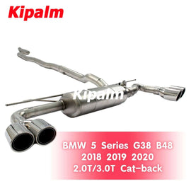 Dual M Performance BMW 5 Series G38 B48 2018 2019 2020 2.0T/3.0T with Valve Muffler Chrome Cat-back