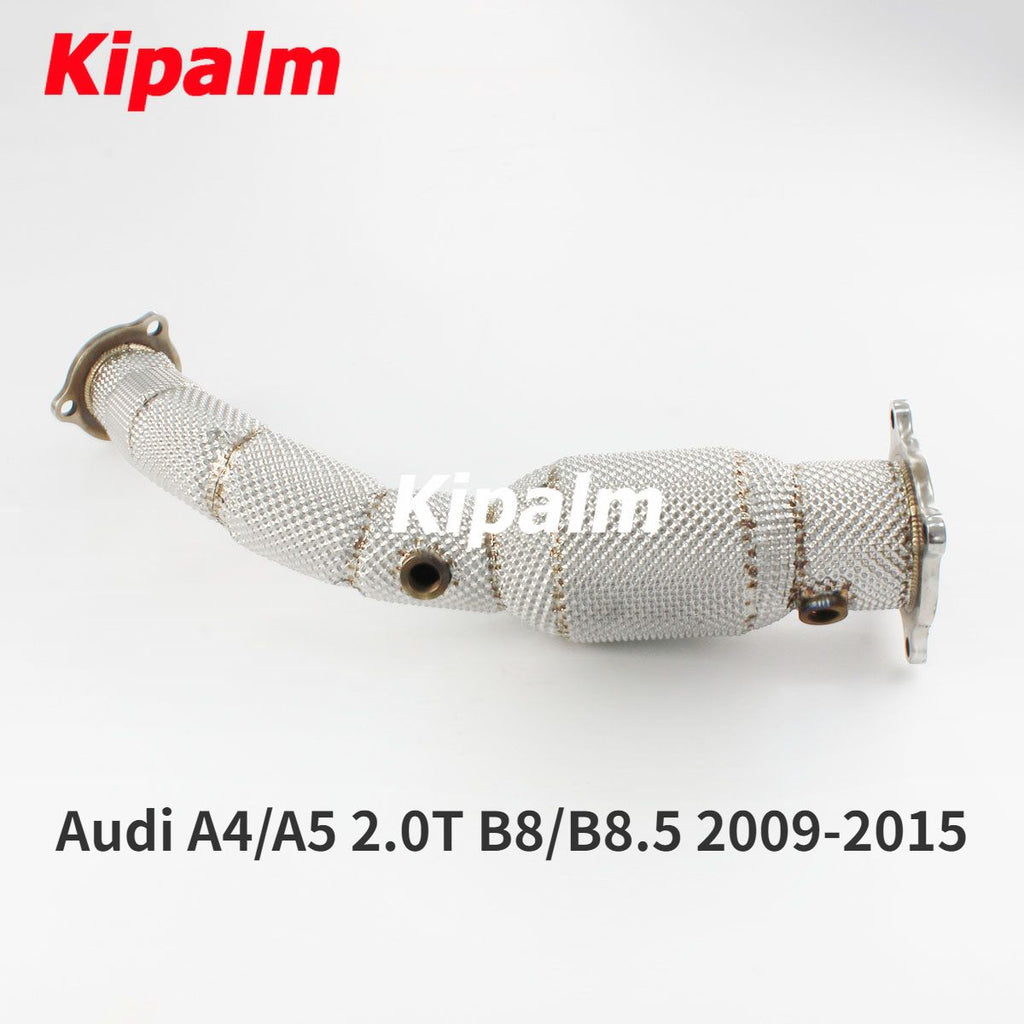 1PC Stainless Steel Performance Downpipe with Heat Shield for Audi A4/A5 2.0T B8/B8.5 2009-2015
