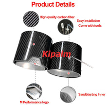 Load image into Gallery viewer, 4 PCS Carbon Fiber M Performance Exhaust Pipe Muffler Tip Stainless Steel Fits for BMW M3 G80 M4 G82 G87