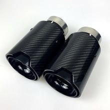 Load image into Gallery viewer, 1pcs Universal M LOGO Carbon Fiber Exhaust tips For BMW Performance exhaust pipe Exhaust tips Glossy