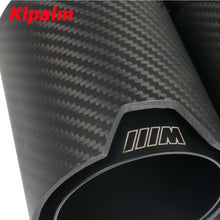 Load image into Gallery viewer, Y Shaped Dual Carbon Fiber + Black Stainless Steel M Performance Carbon Fiber Exhaust Tips End Pipes Muffler Tips for BMW