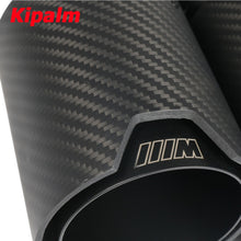 Load image into Gallery viewer, Y Shaped Dual Carbon Fiber + Black Stainless Steel M Performance Carbon Fiber Exhaust Tips End Pipes Muffler Tips for BMW