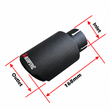 Load image into Gallery viewer, Universal Various Sizes Akrapovic Carbon Fibre Exhaust Muffler Tip Straight Matte + Black Coated