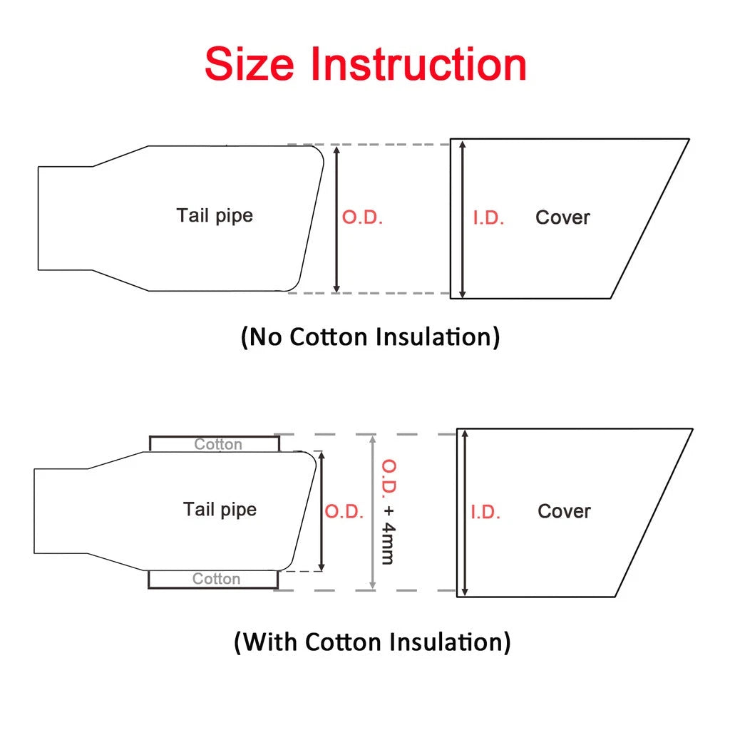 1PCS Car Universal Exhaust Pipe Carbon Fiber Cover Muffler Pipe Case Housing Without Logo