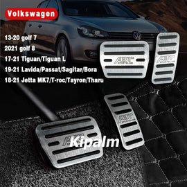 2pcs Volkswagen Aluminum Alloy Car Foot Rest Pedal Pads Cover with Rest Pedals Gas Brake Rest Pedal AT