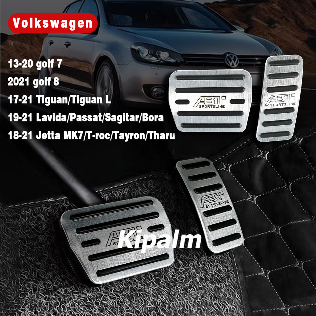 2pcs Volkswagen Aluminum Alloy Car Foot Rest Pedal Pads Cover with Rest Pedals Gas Brake Rest Pedal AT