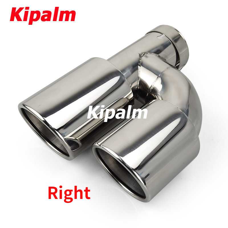 1PC Universal Dual h-Shape Curly Edge Stainless Steel Exhaust Muffler Tail Pipe for BMW VW Audi Ford Rear Tip