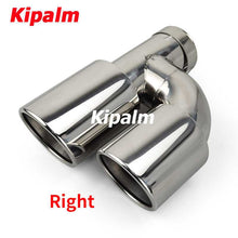 Load image into Gallery viewer, 1PC Universal Dual h-Shape Curly Edge Stainless Steel Exhaust Muffler Tail Pipe for BMW VW Audi Ford Rear Tip