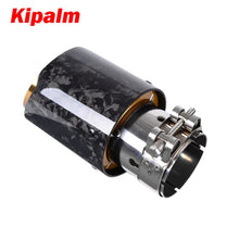Load image into Gallery viewer, CARMON Forged Carbon Fiber Exhaust Pipe Muffler Tip with Gloden Stainless Steel for Accord BRV HRV CRV Odyssey