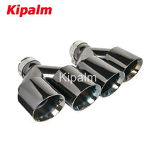 Load image into Gallery viewer, 1 Pair Dual Y Shape Universal Car Exhaust Muffler End Tips Black Stainless Steel Pipe Toyota BMW