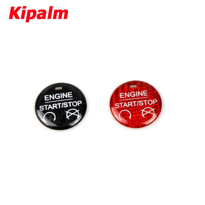 Kipalm For Ford Mustang Carbon Fiber Sticker Engine Start Stop Button Decoration Cover Car Styling For 2015-2019