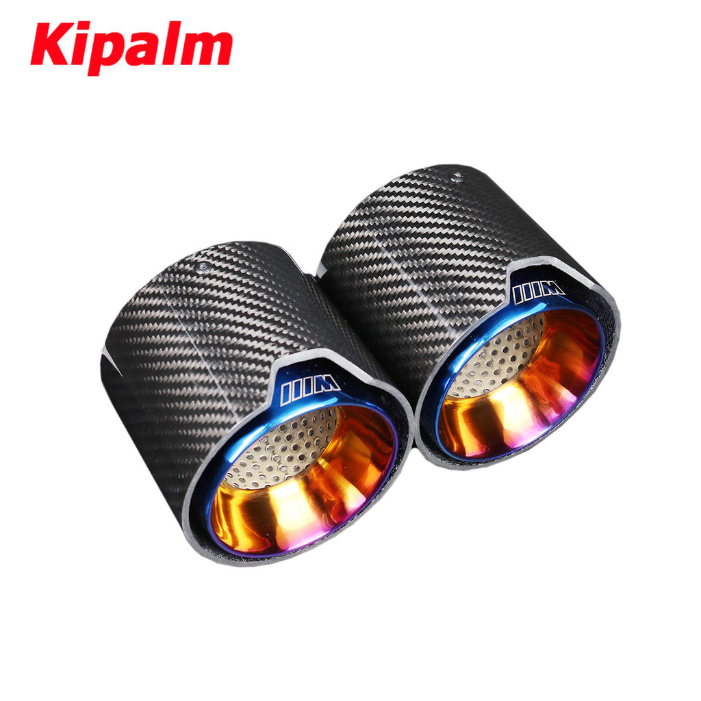 4PCS Blue BMW M3 M4 G80 G82 G83 M Performance Style Carbon Fibre Exhaust Tips Muffler Pipe