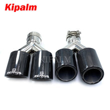 Load image into Gallery viewer, 1 Pair Universal Dual Exhaust Pipes Curly Edge Remus Sport Glossy Carbon Fiber Muffler Tips for BMW AUDI GOLF MAZDA