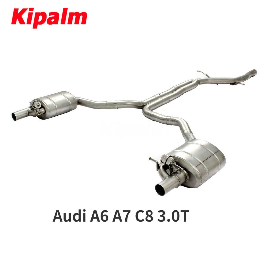 304 Stainless Steel Full Exhaust System Cat-back Fit for Audi A6 A7 C8 2.0T 3.0T 2018-2020