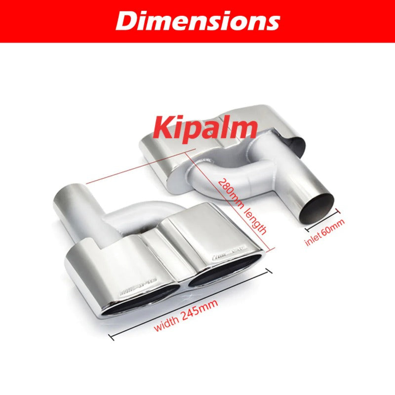 1 Pair 304 Stainless Steel Dual Exhaust Tip Mercedes-benz S Class W221 S350 To Modify S65 h-Style Muffler Pipe