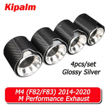 Load image into Gallery viewer, Kipalm 4PCS M Logo BMW M4 (F82/F83) 2014-2020 Carbon Fiber Exhaust Tip Muffler Pipe