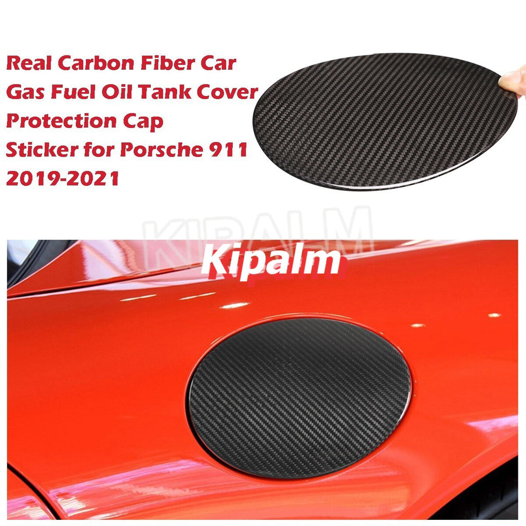 1 Piece Carbon Fiber Carbon Fiber Gas Fuel Oil Tank Cover  for Porsche 911 2019-2021 Car Accessories