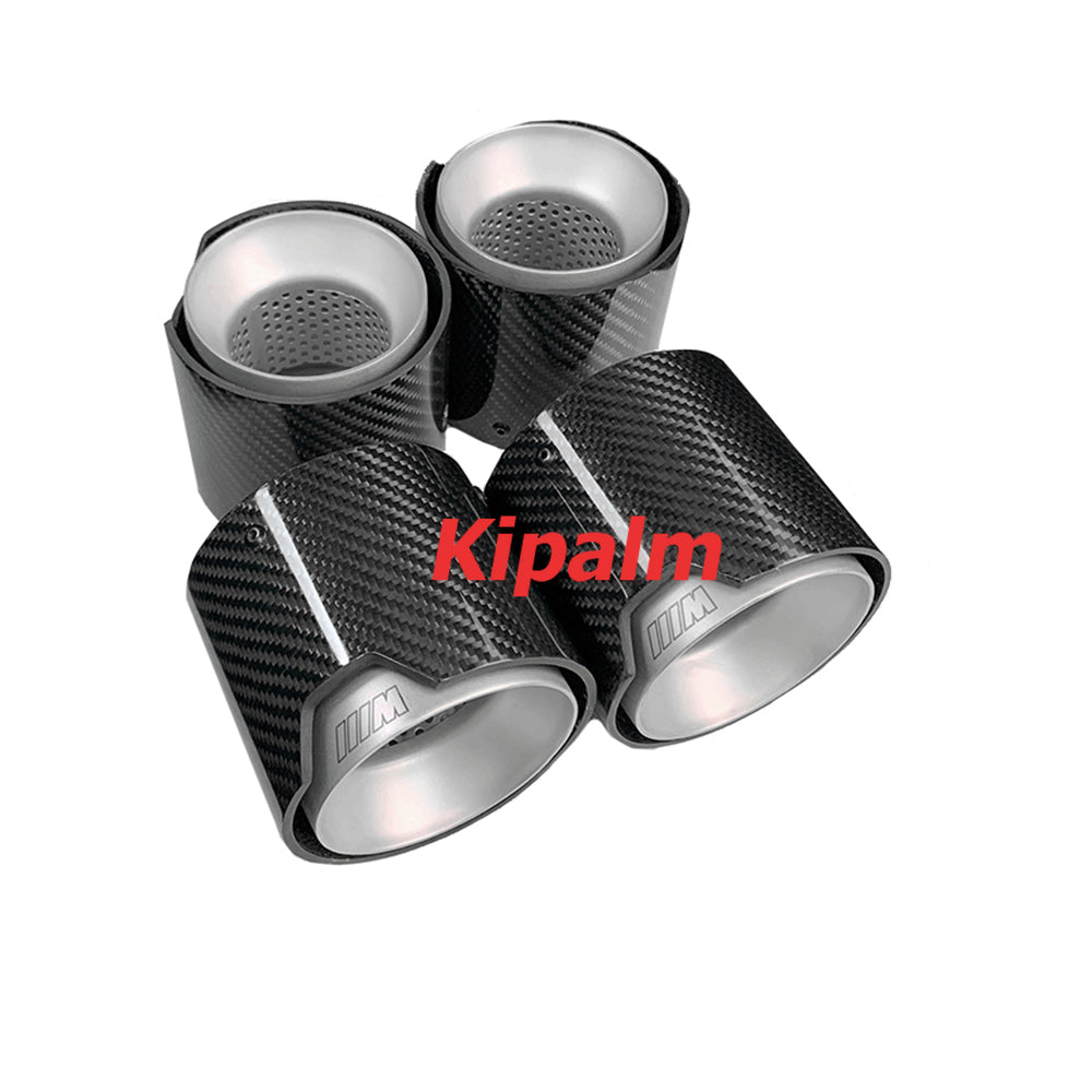 4 Piece/set SandBlasting Stainless Steel Carbon Fiber Exhaut Tip Matte Silver Tail Pipe for BMW M3 G80 M4 G82 G83