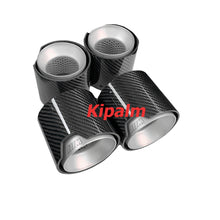 Load image into Gallery viewer, 4 Piece/set SandBlasting Stainless Steel Carbon Fiber Exhaut Tip Matte Silver Tail Pipe for BMW M3 G80 M4 G82 G83