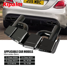 Load image into Gallery viewer, 1Pair H Style Stainless Steel Dual Exhaust Pipe for Benz W212 W204 W221 W218 CLASS E/C/S with AMG Logo