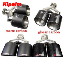 Load image into Gallery viewer, 1 PC Exhauts Dual pipe Carbon fiber Stainless steel Burnt Black Oval Exhaust Muffler tips