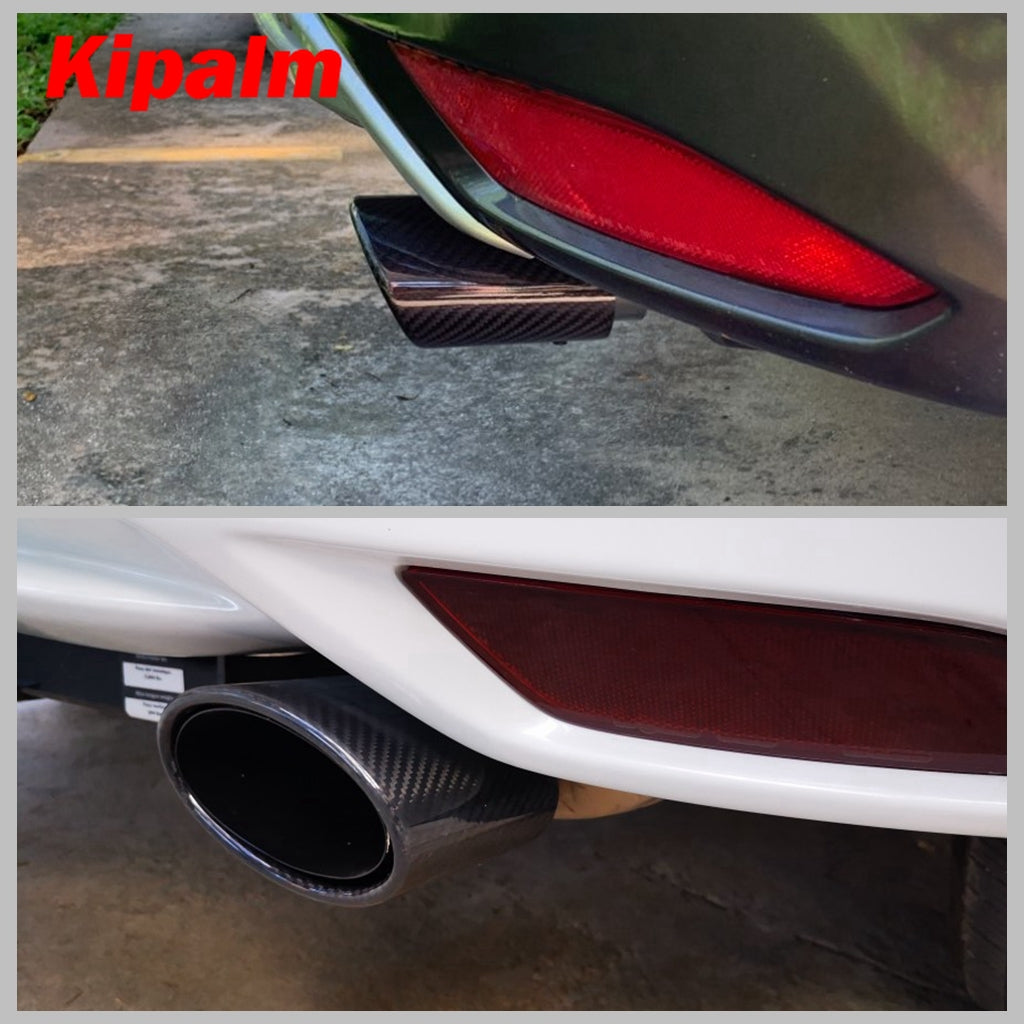 Universal Oversized Oval Carbon Fiber Exhaust Tip Black Coated Muffler Pipe Tail Pipe for Lexus IS250 IS300 Modification