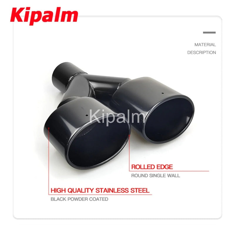 1 Pair Black Coated Stainless Steel Oval Dual Exhaust Muffler Tip End for BENZ C-Class AMG 60mm W204 C63 Modify