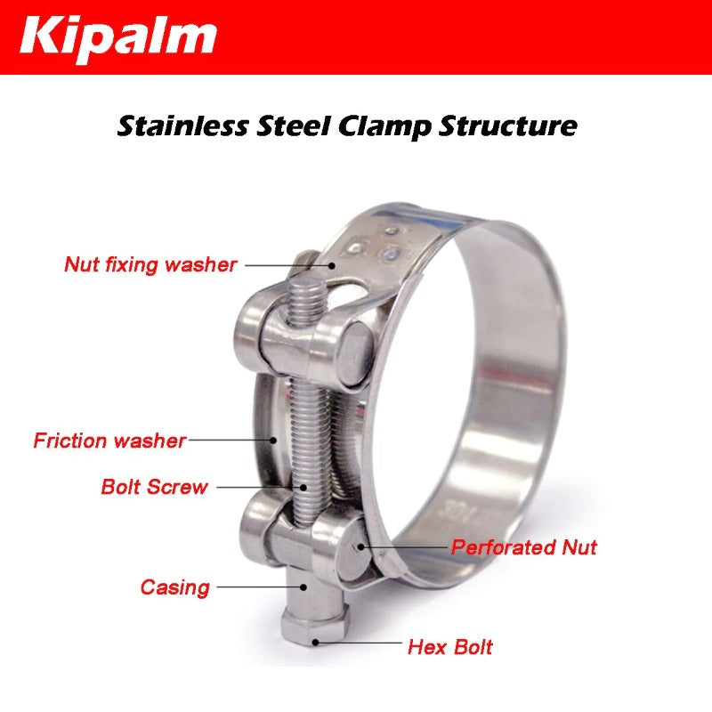 Kipalm Universal 304 Stainless Steel Clamp Exhaust Clip For Slip-on Type Car Motorcycle Muffler Sile