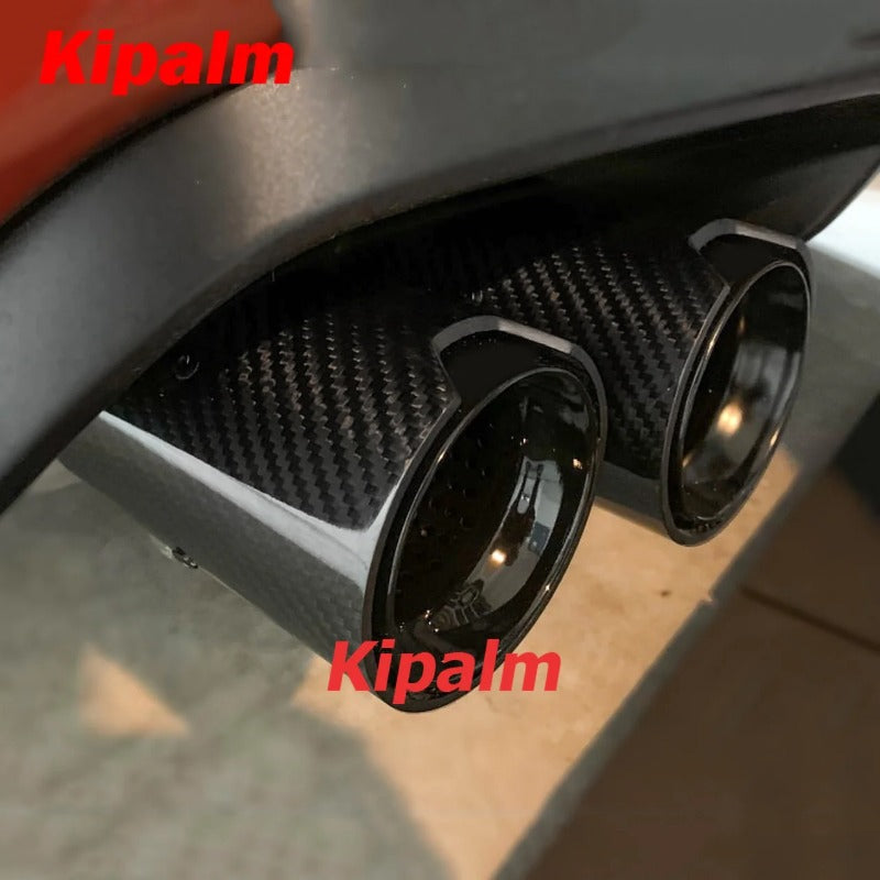 Kipalm 4PCS M Logo BMW M4 (F82/F83) 2014-2020 Carbon Fiber Exhaust Tip Muffler Pipe