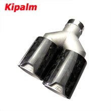 Load image into Gallery viewer, Universal Forged Dual Carbon Fiber BMW M Performance Style Y-Style 304 Stainless Steel Exhaust Muffler Pipe