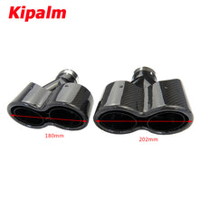 Load image into Gallery viewer, 1 Pair Carbon Fiber Muffler Y-Type Conjoined Double Outlet Universal Stainless Black Exhaust Pipe Muffler
