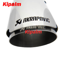 Load image into Gallery viewer, 1pcs Civic 8 Hollow AK Logo Slanted Cutting Edge Sliver Stainless Steel Exhaust Tip Tail End Pipe Muffler Tips Accord 8