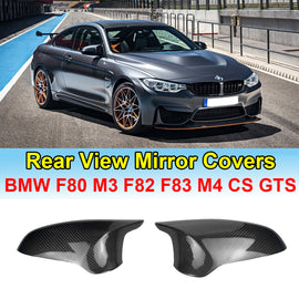 Real Dry Carbon Fiber Exterior Replacement M-Look Glossy Mirror Cover for BMW F80 M3 F82 F83 M4