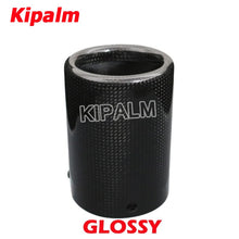 Load image into Gallery viewer, Car Universal Adjustable Carbon Fiber Cover Muffler Pipe Tip Carbon Fiber Case Exhaust Tip Housing with Circlip 57-63mm Ak Logo