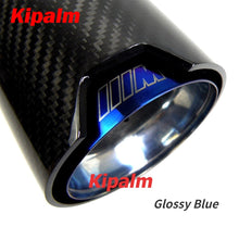 Load image into Gallery viewer, 1PCS Universal M LOGO Carbon Fiber Exhaust Tips for M Performance Exhaust Pipe for BMW Muffler Tail Pipe 90mm Length