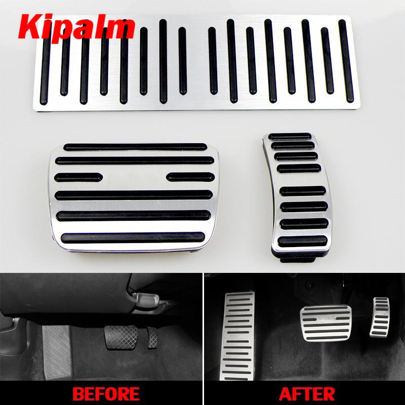 No Drill Aluminum Car Foot Rest Pedal Pads Cover With Rest Pedals Fit Gas Brake Rest Pedal For Audi A4 A5 A6 Q5 AT LHD