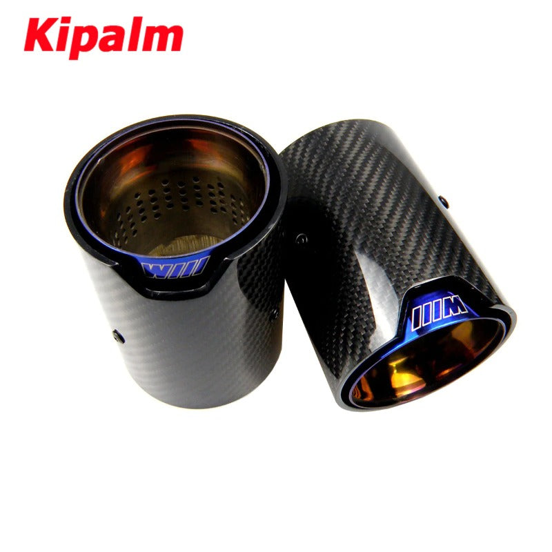 2PCS Real Carbon Fiber Exhaust Pipe Muffler Tip For BMW M Performance M2 F87 M3 F80 M4 F82 F83 M5 F10