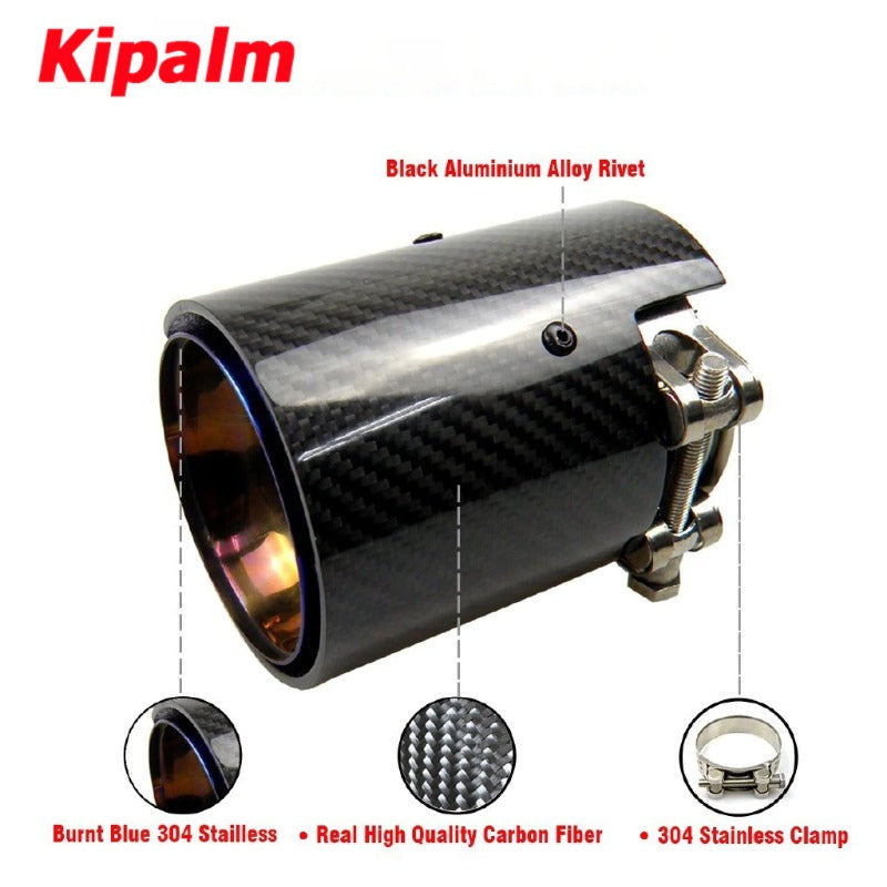 1PC Carbon Fiber 150mm Length Exhaust Tips M Performance Muffler Pipe M2 M3 M4 M5 M6