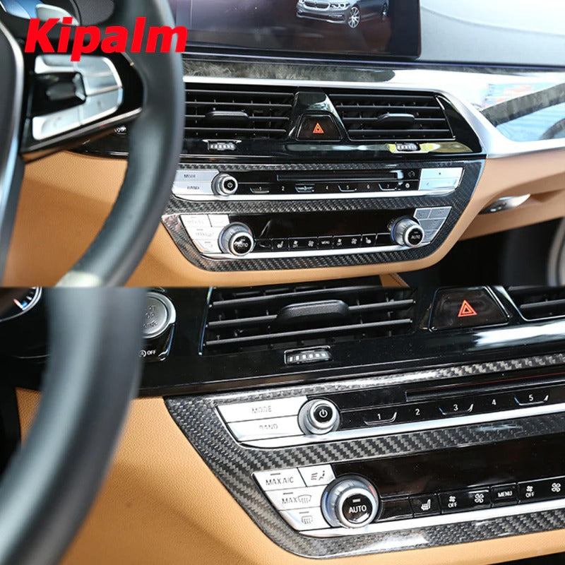 Center Air Conditioning Decoration Frame Carbon Fiber Center Console Trim for BMW New 5 Series G30