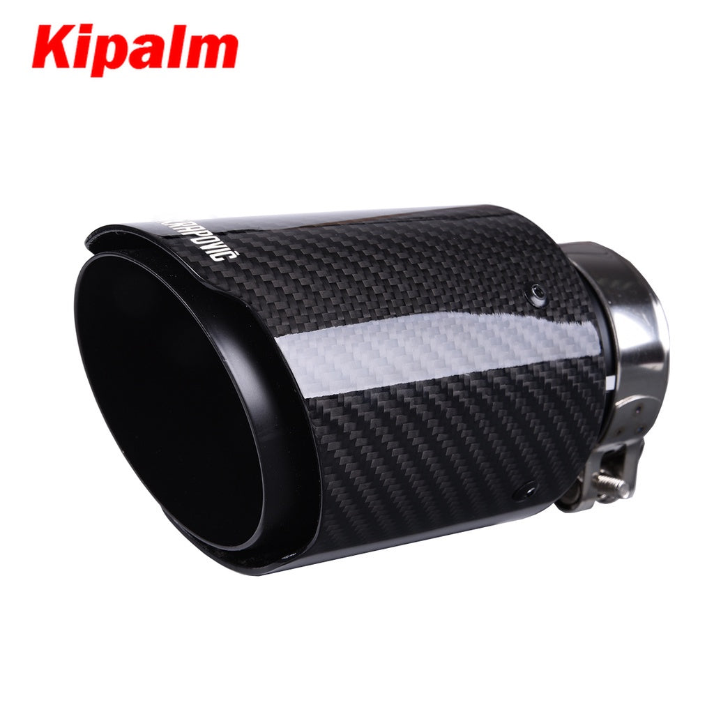 Kipalm Forged Carbon Fiber Exhaust Tip 304 Stainless Steel Twill Carbon Fiber Muffler Tips Fit for BMW X5 E70 E53