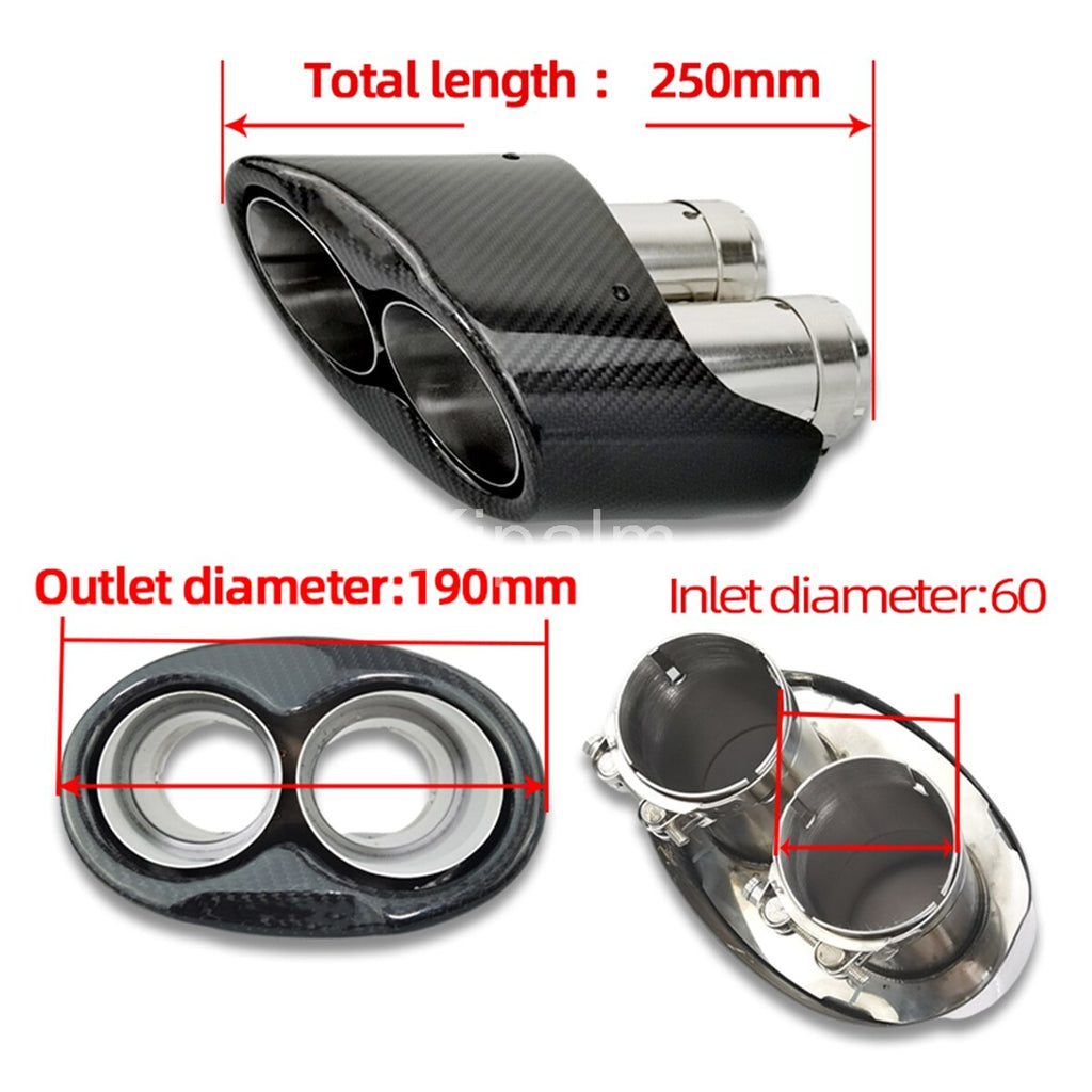 1 Pair AK Carbon Muffler End Tips Exhaust Pipe for Audi RS3 RS4 RS5 RS6 RS7 Modify