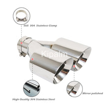Load image into Gallery viewer, 1 Pair Exhaust Dual Tips Double-layer Polished Stainless Car Muffler Tail Pipes for Exhaust Modify