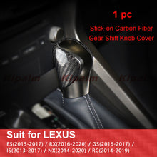 Load image into Gallery viewer, 1pcs Stick-on Real Carbon Fiber Gear Shift Knob Cover For LEXUS ES NX IS 2013-2020
