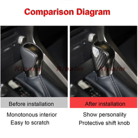 1pcs Stick-on Real Carbon Fiber Gear Shift Knob Cover For LEXUS ES NX IS 2013-2020