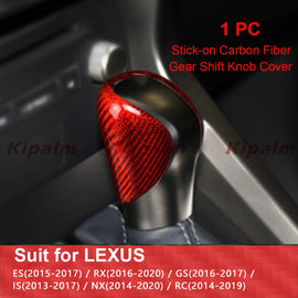 1pcs Stick-on Real Carbon Fiber Gear Shift Knob Cover For LEXUS ES NX IS 2013-2020