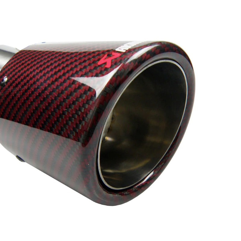 1PC Universal Akrapovic Red Carbon Fiber Exhausts Tip Muffler Tail Pipe Tip For BMW BENZ AUDI VW