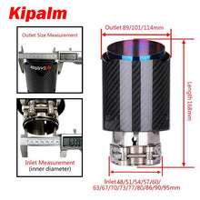 Load image into Gallery viewer, Glossy Twill Weave Carbon Fiber Blue Stainless Steel Exhaust Pipe Tail Pipe Muffler Tip
