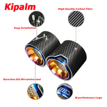 Load image into Gallery viewer, 4PCS Blue BMW M3 M4 G80 G82 G83 M Performance Style Carbon Fibre Exhaust Tips Muffler Pipe
