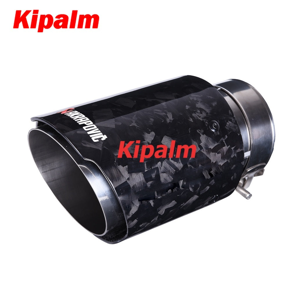 Kipalm Forged Carbon Fiber Exhaust Tip 304 Stainless Steel Twill Carbon Fiber Muffler Tips Fit for BMW X5 E70 E53